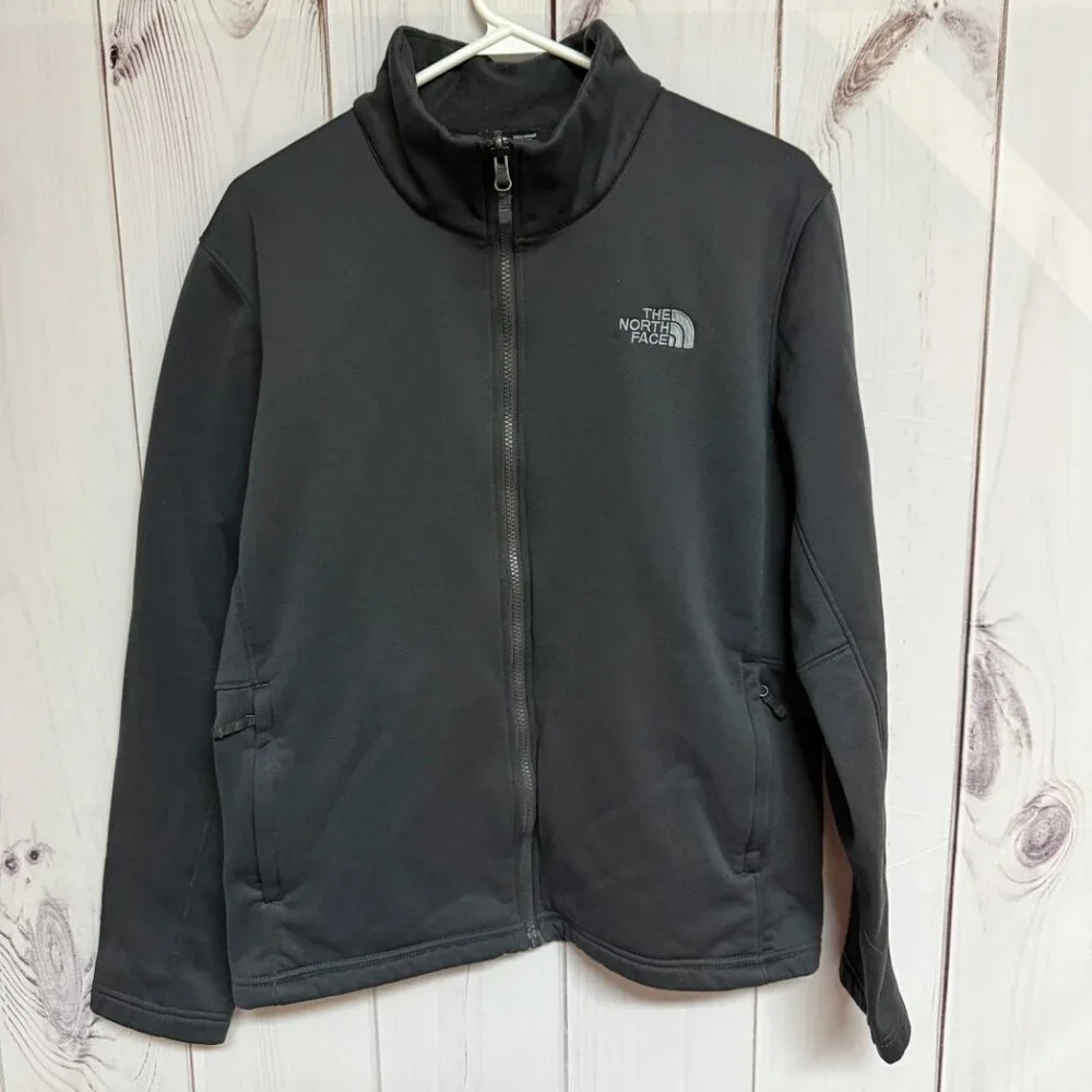 The North‎ Face Men’s Full Zip Fleece Jacket M Gray Soft Warm EUC